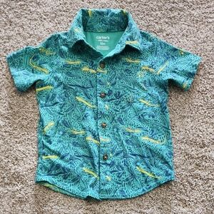 Carter's Tropical Blue and Yellow Button Down Shirt